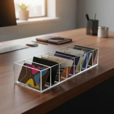 Imagem de Porta Cartão de Visitas de Mesa em Acrílico com 8 Divisões - APARAZZO