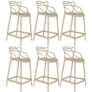 Imagem de Laraz, Kit 6 banquetas médias bancada cozinha Masters Allegra 66 cm