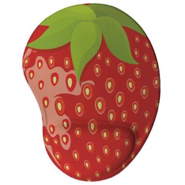 Imagem de Mouse pad Divertido Ergonômico Morango - Geek Vip, Vermelho