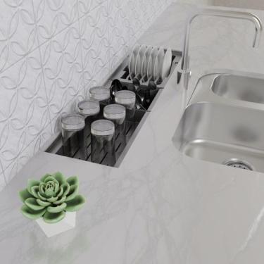 Imagem de Canal Organizador Escorredor em Aco Inox 60cm Super Ghelplus
