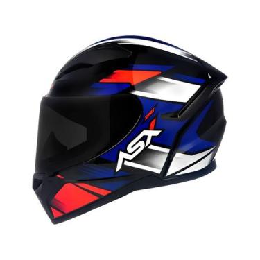 Imagem de Capacete Asx City Start Preto Brilho Vermelho E Azul, 54
