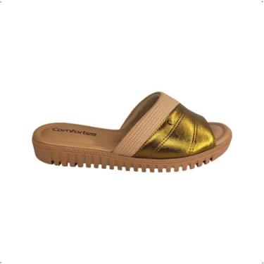 Imagem de Tamanco Comfortflex Macio ortopedico casual anabela 43305, 37, Metal p