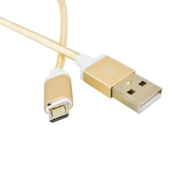 Imagem de Cabo Usb Micro Usb C-054 Fast Charge Nylon Gold 1,0m Dourado Evus para Carregamento e D...