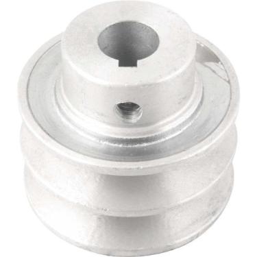 Imagem de Polia de Alumínio 2 Canais, Perfil A, 60 mm com Furo de 5/8" - 15,9 mm