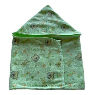 Imagem de Toalha De Banho Bebê Recém Nascido 100% Algodão Com Capuz Enxoval 70x8