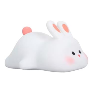 Imagem de Luminária Coelhinho de Silicone com 3 Níveis de Brilho Acionamento por Toque e Timer USB Branco