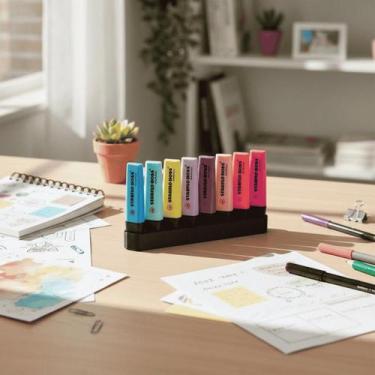 Imagem de Suporte Stabilo Boss 8 Unidades - Porta Marca Texto 3D - - Nuvem Rosa,