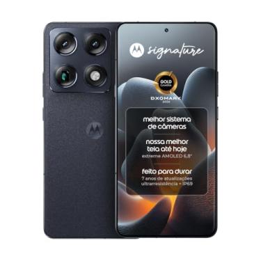 Imagem de Smartphone Motorola Signature 5g - 512GB 24GB (12GB RAM + 12GB RAM Boost), 3 cameras 50MP Sony Lytia e Zoom 100x, Tela 1.5k extreme Amoled 165hz - Preto