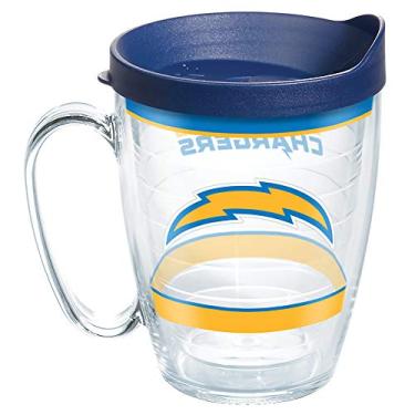 Imagem de Tervis Copo isolado feito nos EUA com parede dupla NFL Los Angeles Chargers mantém as bebidas frias e quentes, caneca de 473 ml, tradicional
