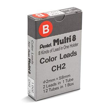 Imagem de Pentel Refil de grafite para lápis de cor Arts 8, vermelho, 24 peças de chumbo (CH2-B), azul