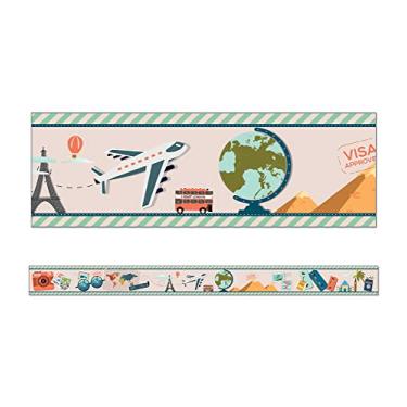 Imagem de Carson Dellosa Let's Explore bordas retas — 12 tiras de borda colorida e retrô para quadros de avisos, escola doméstica ou decoração de sala de aula (7,6 x 7,6 cm)