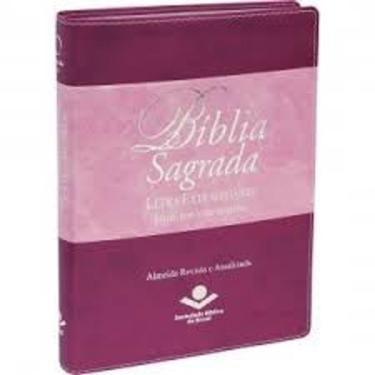 Imagem de Biblia Sagrada Letra Extragigante - Capa Uva Com Rosa - Sbb