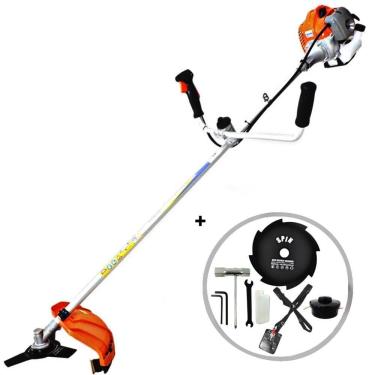 Imagem de Roçadeira Profissional Vulcan VR430P 2T 43CC 1,7HP Robusta com Lâmina 3 Pontas + Disco Extra de 8 Pontas Furo 25mm Tamanho 200mm Espessura 1,5mm