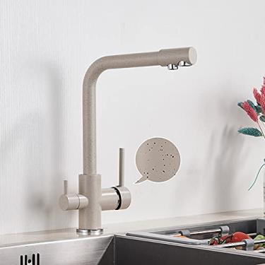 Imagem de Torneira de filtro de água torneira de cozinha torneira de água potável torneiras rotativas de purificação de água para guindastes misturador de pia de cozinha, bege com ponto, china