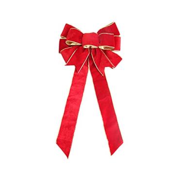 Imagem de Fenteer Laço Grande de Natal, Ornamento Pingente de Decorativo para Acessórios para Festas de Ano Adereços, Vermelho