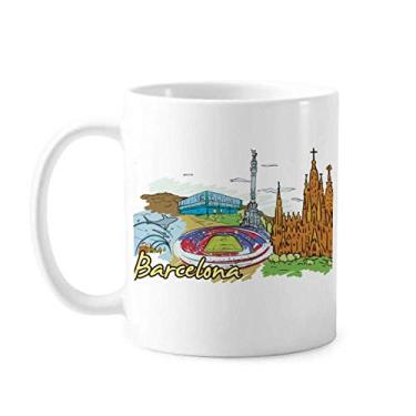 Imagem de Espanha Barcelona Caneca Aquarela Monumento Cerâmica Cerâmica Café Porcelana Utensílios de Mesa