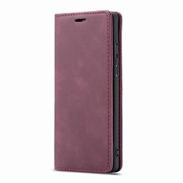 Imagem de Flip Silicone Cover On Phone Bag Wallet Case Leather For Samsung Galaxy A22 A32 A42 A52 A72 A13 A23 A33 A53 A73, Wine Red, For Galaxy M42
