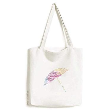 Imagem de Guarda-chuva arco-íris Lgbt Wordcloud sacola sacola de compras bolsa casual bolsa de mão