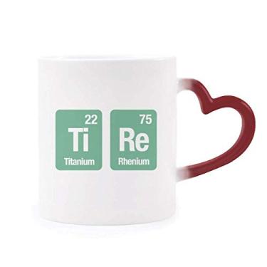 Imagem de Tire Chemical Element Science Heat Sensitive Caneca vermelha que muda de cor vermelha