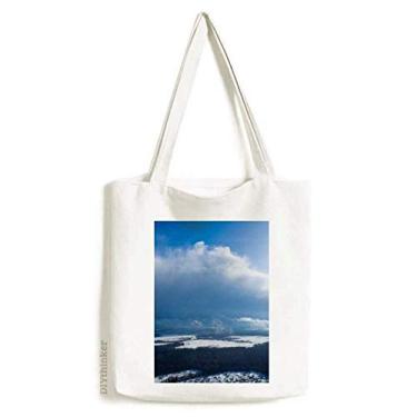 Imagem de Sunshine Blue Sky Clouds Art Deco Gift Fashion Tote Canvas Bag Shopping Satchel Casual Bolsa