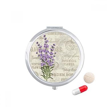 Imagem de Caixa de comprimidos para plantas de lavanda roxa, caixa de armazenamento de remédios