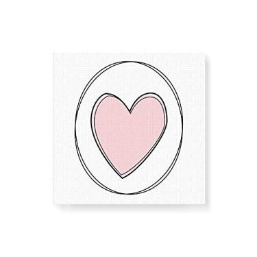 Imagem de Arte Maníacos Quadro Decorativo em Tela Canvas Coração Linhas Fundo Branco - 30x30cm