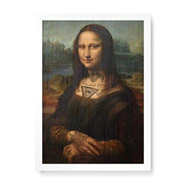 Imagem de Arte Maníacos Quadro Decorativo em Madeira Mona Ink - 23x16,25cm (Moldura caixa em laca branca)