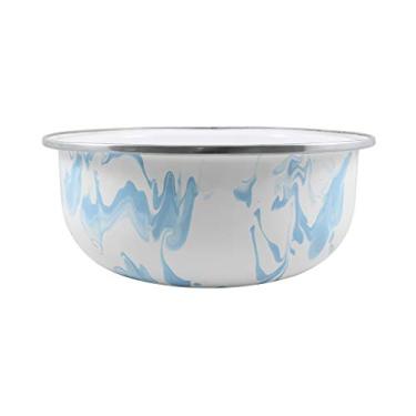 Imagem de Ewel Marmorizada Tigela Bojuda Esmaltada, Azul (Claro), 2250 ml, 235 x 93 mm
