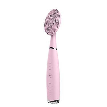 Imagem de Escova de limpeza facial elétrica à prova d'água – Escova de rosto feminina para banho de limpeza profunda e esfoliante suave da pele facial, massageador facial com carregamento USB operado por bateria (rosa)
