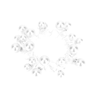 Imagem de Laço de cabelo em espiral, suporte de rabo de cavalo espiral ecológico colorido para casamentos, festas de dança, festas noturnas para a vida diária, trabalho, férias escolares (branco)