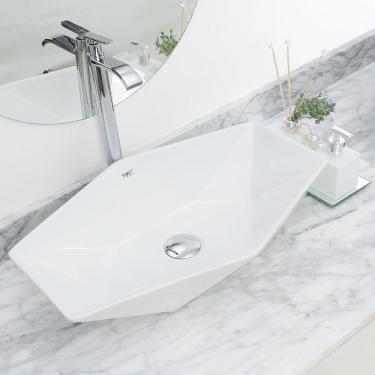 Imagem de Kit Cuba Pia Louça Cerâmica Banheiro C/ Torneira e Válv S27