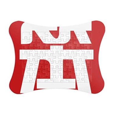 Imagem de Moldura de quebra-cabeça com personagem chinês, estupido; enfeite de quebra-cabeça