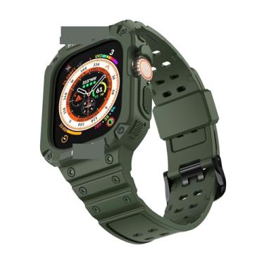 Imagem de SDUTIO para Apple Watch Ultra 49mm Pulseira Ice Armor Transparente TPU Integrada Fivela Dupla (Cor: Verde, Tamanho: Ultra 49mm)