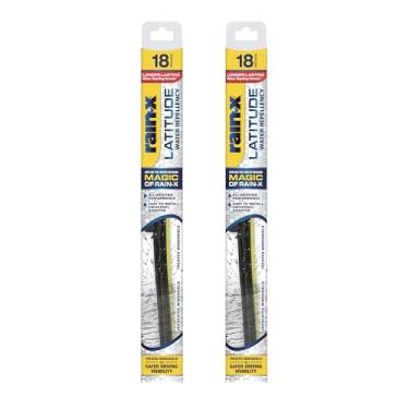 Imagem de Rain-X 810167 Latitude 2 em 1 lâminas de limpador de para-brisa, limpadores de para-brisa de 45,7 cm (pacote com 2), lâminas de substituição automotiva do limpador de para-brisa com fórmula patenteada Rain-X