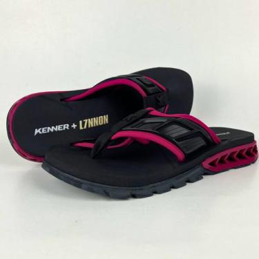 Imagem de Chinelo Sandália Kenner Rakka Full Force L7 Preto E Rosa