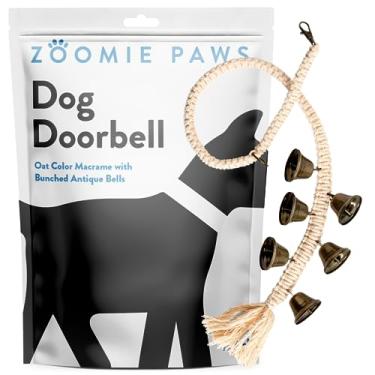 Imagem de Zoomie Paws Sinos de porta de macramê para cães e filhotes - sinos antigos, sino de cachorro para treinamento de potty, suprimentos para animais de estimação, sino para cães para circular - 1 por pacote