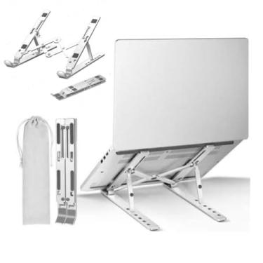 Imagem de Suporte Note TODO EM METAL Apoio Notebook Laptop Computador TABLET Mesa LAPTOP Universal ARTICULADO ERGONOMICO ALUMINIO ATÉ 17 POLEGADAS