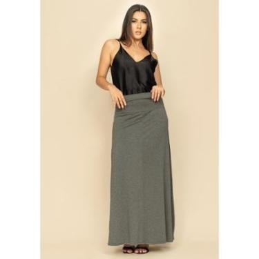 Imagem de Saia Longa Malha SAZ Mescla - Único - Veste 38 ao 48-Feminino