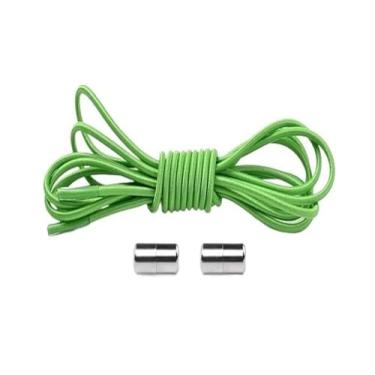 Imagem de No Tie Shoe Laces Shoes Round Shoelaces For Sneakers Rubber Elastic Laces Without Ties Kids Adult Shoe Lace Rubber Bands(Green)