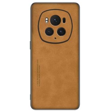 Imagem de LTLMYDAM Capa ultrafina para Honor Magic 6 Pro/6, capa de telefone de couro de pele de ovelha empresarial com proteção de lente à prova de choque, laranja, 6