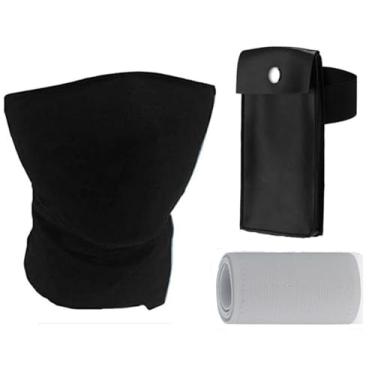 Imagem de Master Online Véu de máscara preta unissex Hatake Kakashi e bolsa Ninja Kunai preta para cosplay, acessórios de fantasia, médio/grande