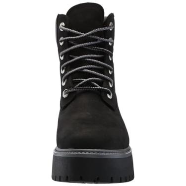Imagem de Timberland Sapato feminino Stone Street 15 cm com cadarço impermeável, Jet Black-new 2024, 5 Wide