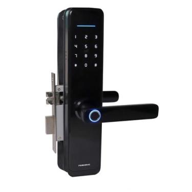 Imagem de Fechadura Digital Inteligente Primebras Rio Com Wi-Fi E App, Preta
