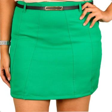 Imagem de Short Saia Feminino Plus Size Alfaiataria Social Detalhe Pregas Com Ci