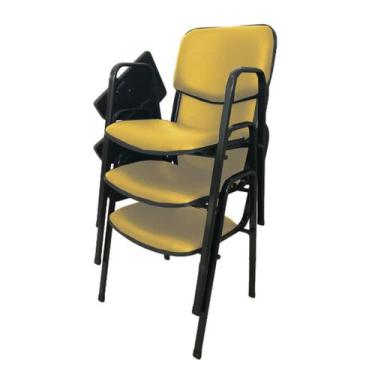 Imagem de 03 Cadeiras Universitárias Linha Hotel Auditório Amarelo - Design Offi
