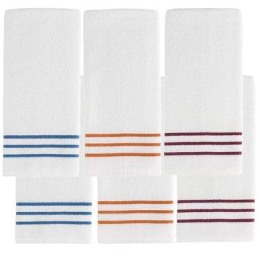 Imagem de Conjunto 6 Panos de Prato Copa Cozinha Listrado p/ Bordar - Lufamar