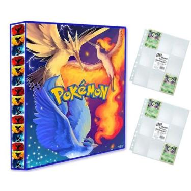 Imagem de Álbum Pasta Fichário Pokemon com 20 Folhas YES 9 Bolsos Pássaros Lendá