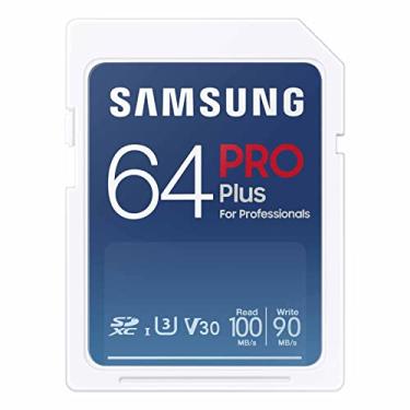 Imagem de SAMSUNG Cartão de memória Pro Plus Full Size 64GB SDXC, até 180 MB/s, Full HD e 4K UHD, UHS-I, C10, U3, V30 para DSLR, Câmeras sem espelho, PCs, MB-SD64S/AM, 2023
