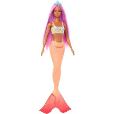 Imagem de Barbie Fantasia Sereia com Cabelo Rosa HRR05 - Mattel (39302)