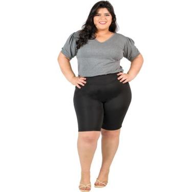 Imagem de Bermuda com Bolsos Plus Size Neoprene Feminina Catwalk, G5, Preto